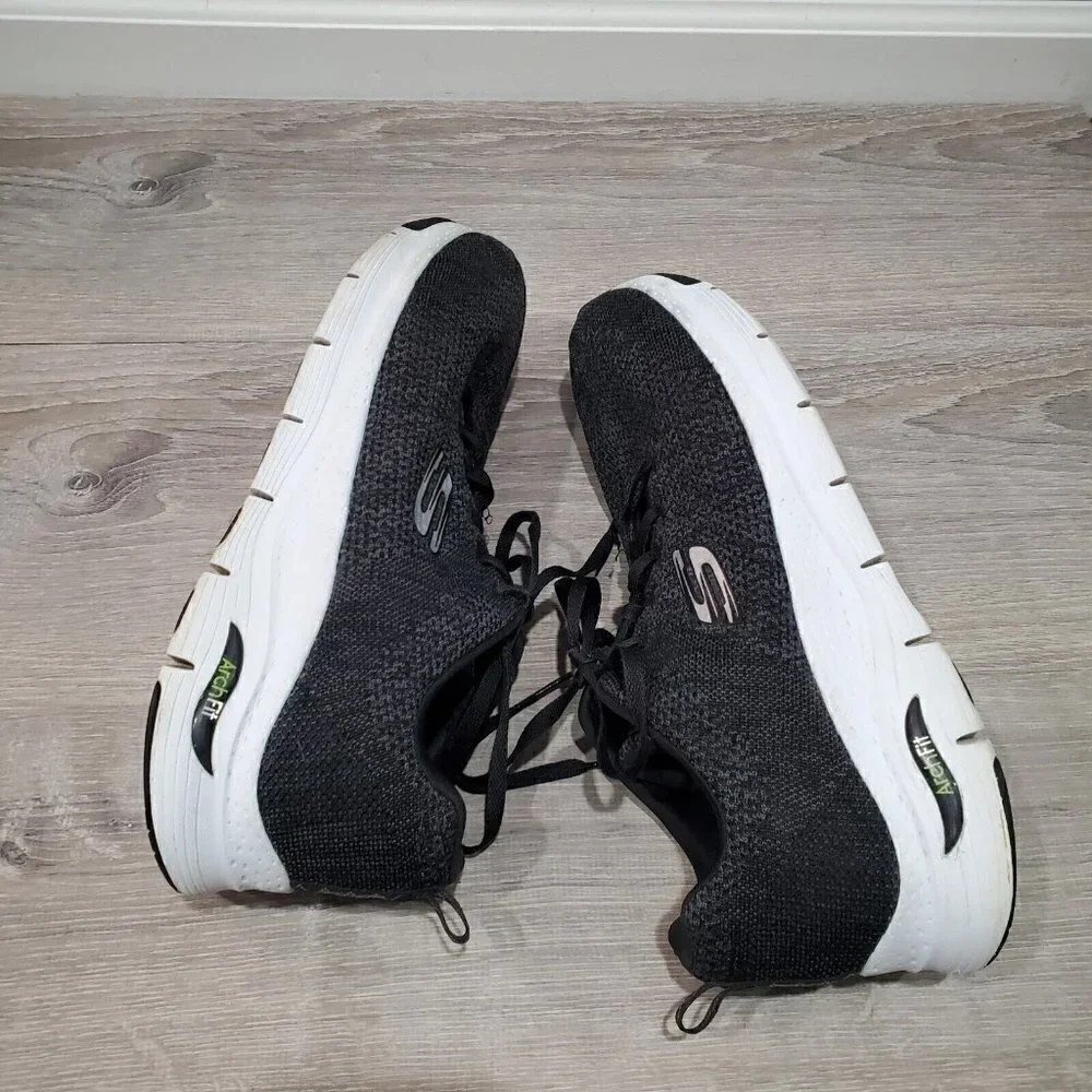 Skechers Mens Arch Fit Paradyme 232041 Black Running Shoes Sneakers Size 14